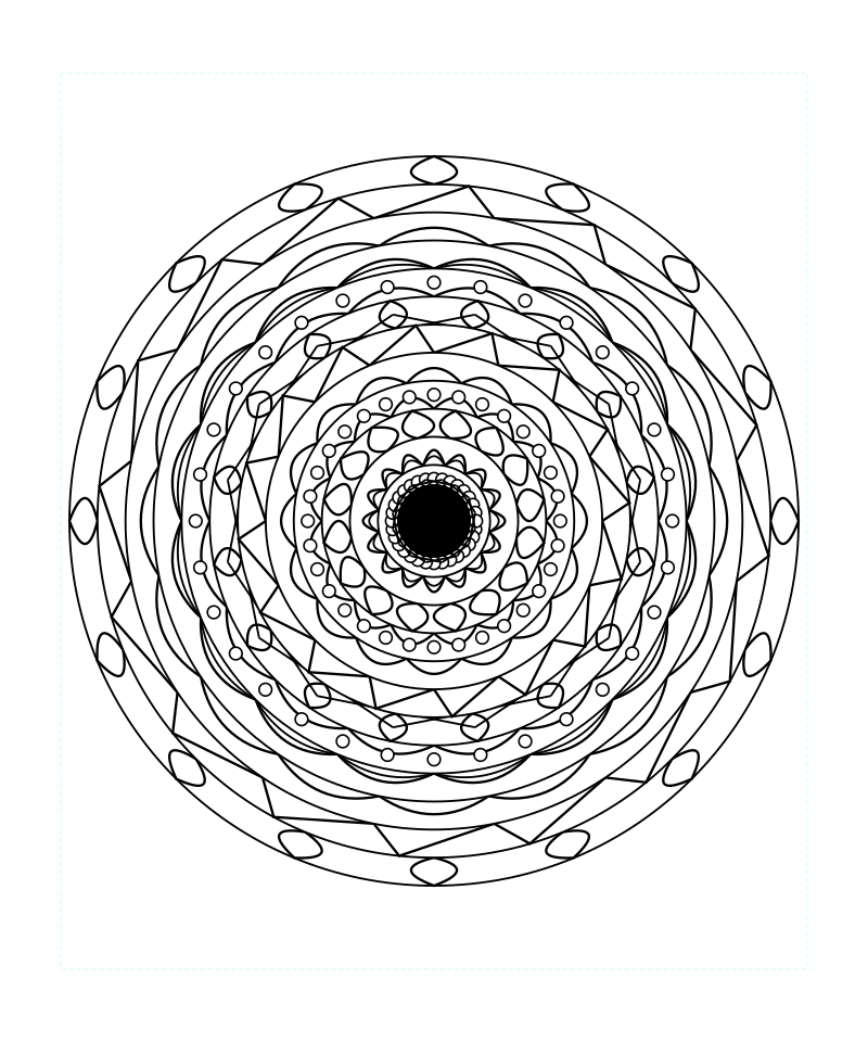 Sacred Calm Geometry Mandala Coloring Page