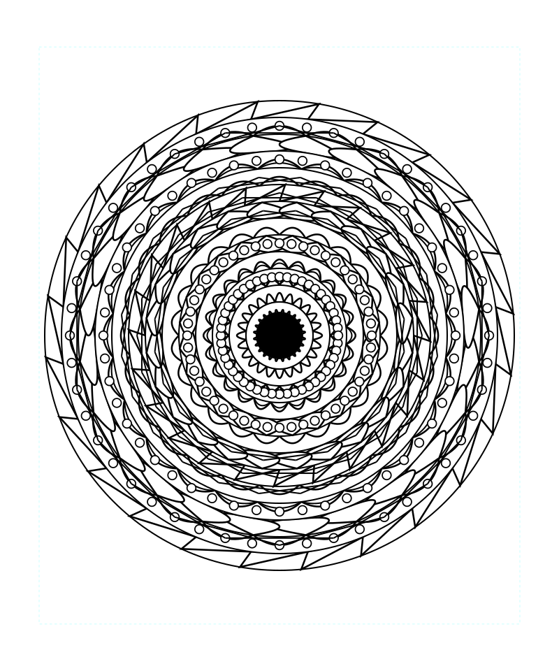 Sacred Cosmic Circle Mandala Coloring Page