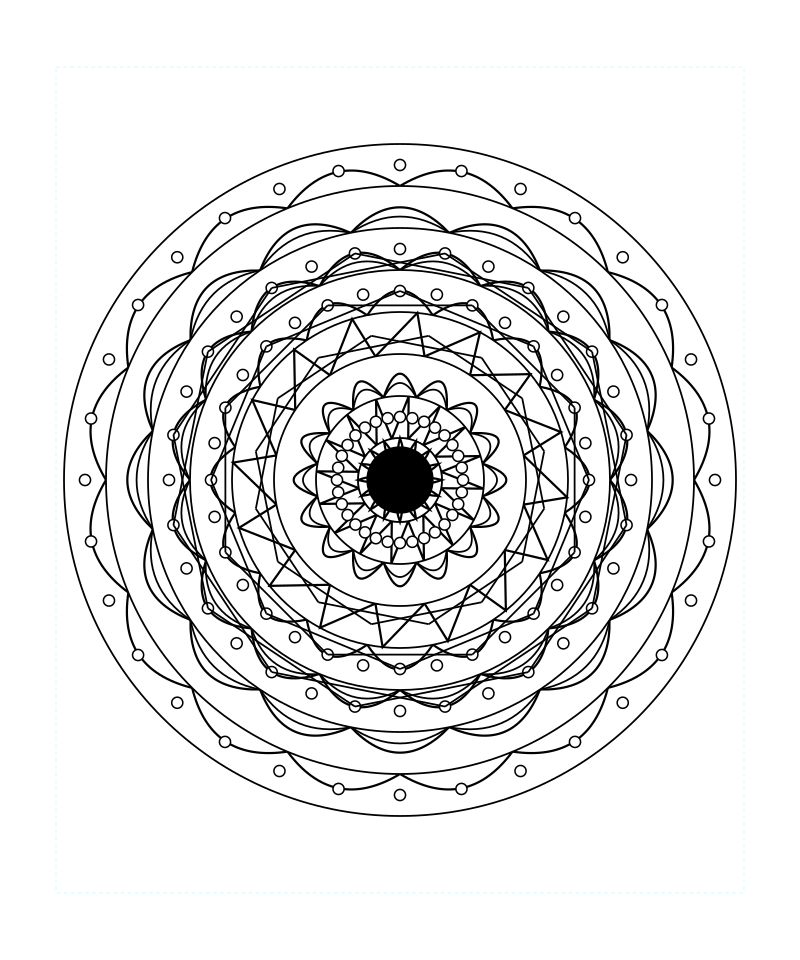 Sacred Cosmic Flower Mandala Coloring Page