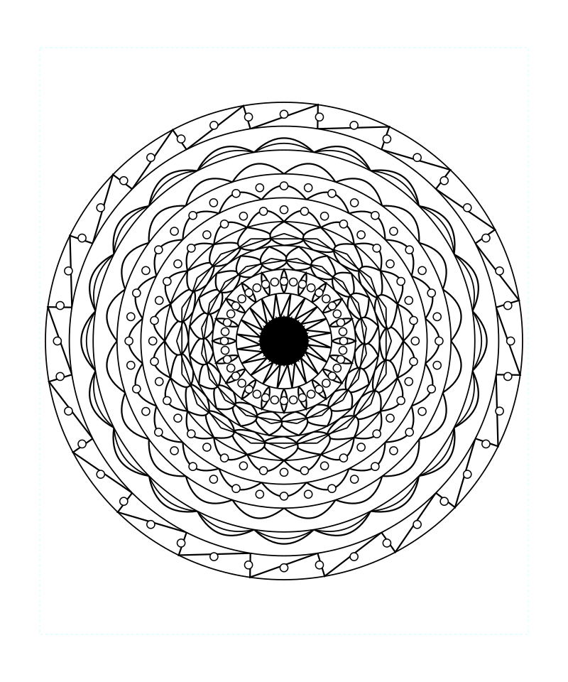 Sacred Cosmic Star Mandala Coloring Page