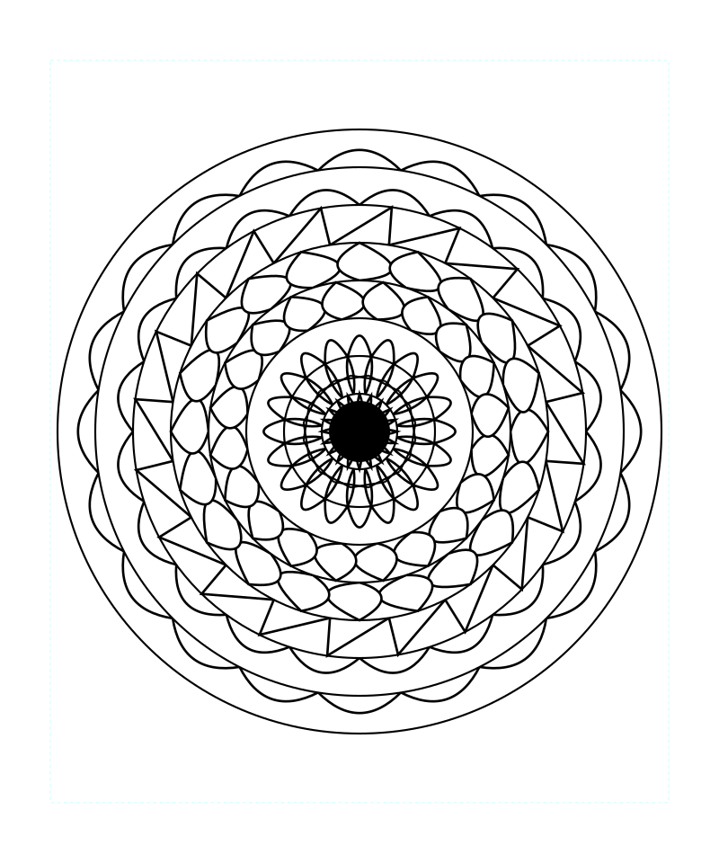 Sacred Cosmic Symmetry Mandala Coloring Page