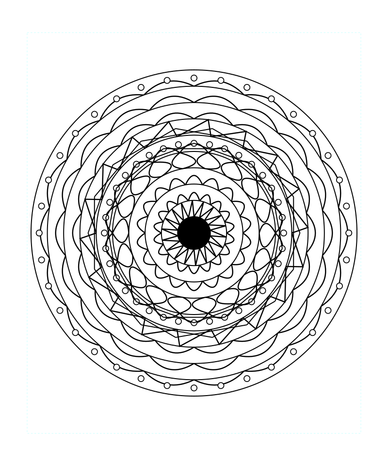 Sacred Crystal Geometry Pattern Coloring Page