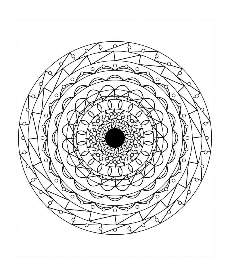 Sacred Crystal Mandala Coloring Page