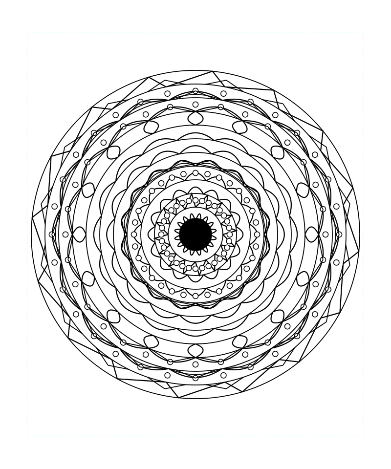 Sacred Crystal Symmetry Mandala Coloring Page
