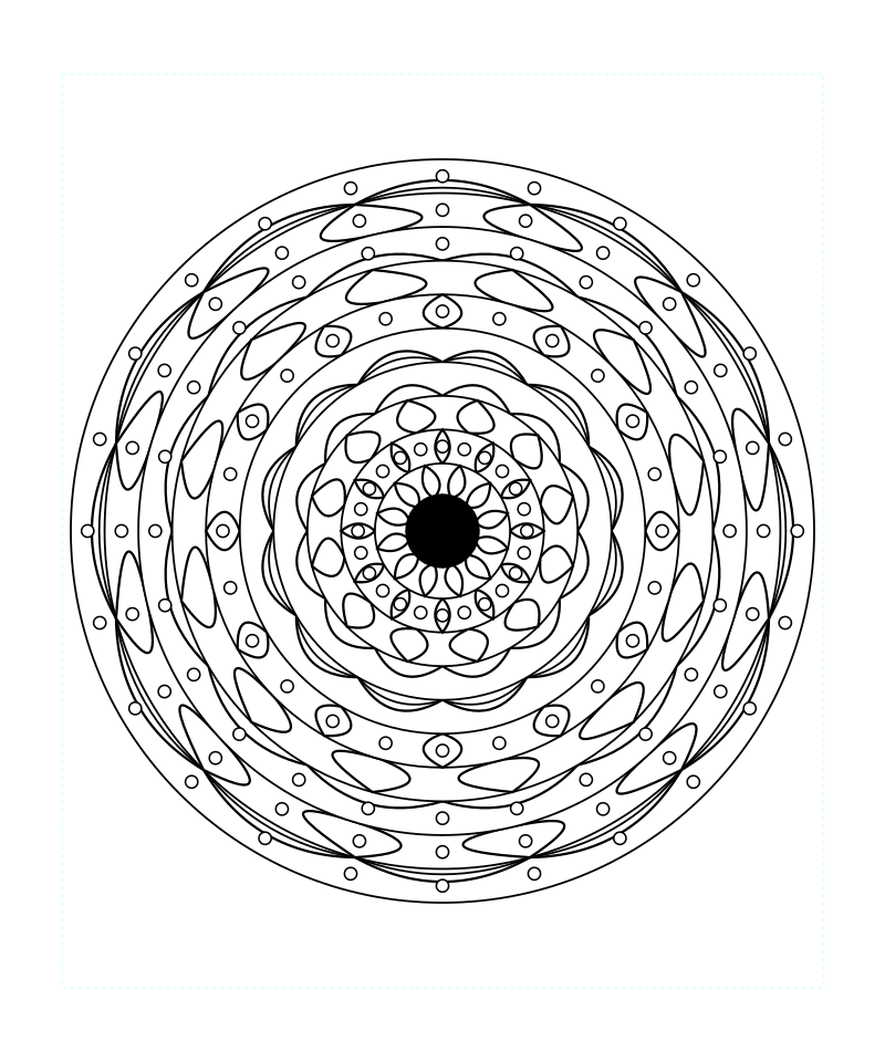 Sacred Divine Symmetry Mandala Coloring Page