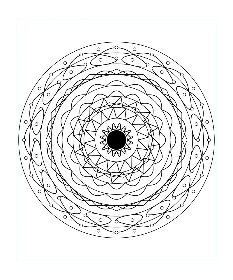 Sacred Elegant Mandala Coloring Page