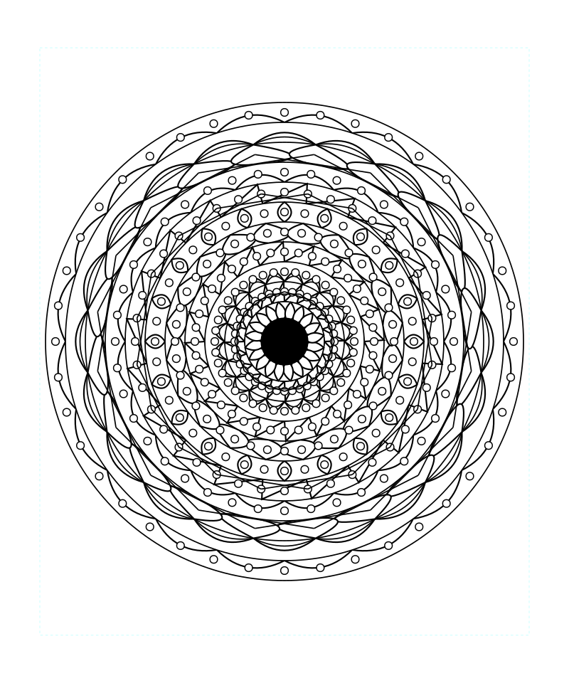 Sacred Energy Bloom Mandala Coloring Page