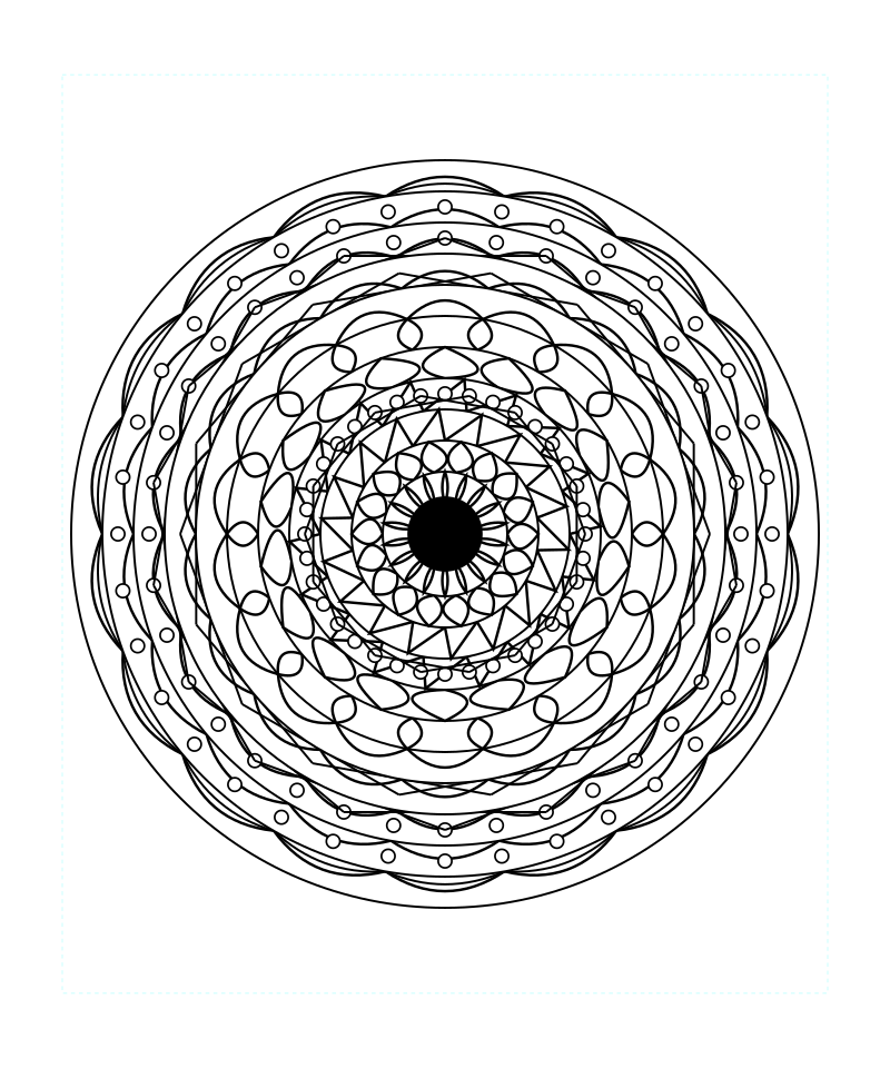 Sacred Energy Flower Mandala Coloring Page