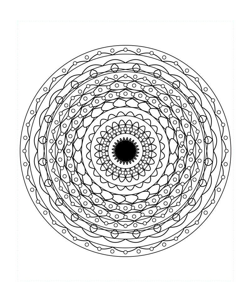 Sacred Energy Geometry Mandala Coloring Page