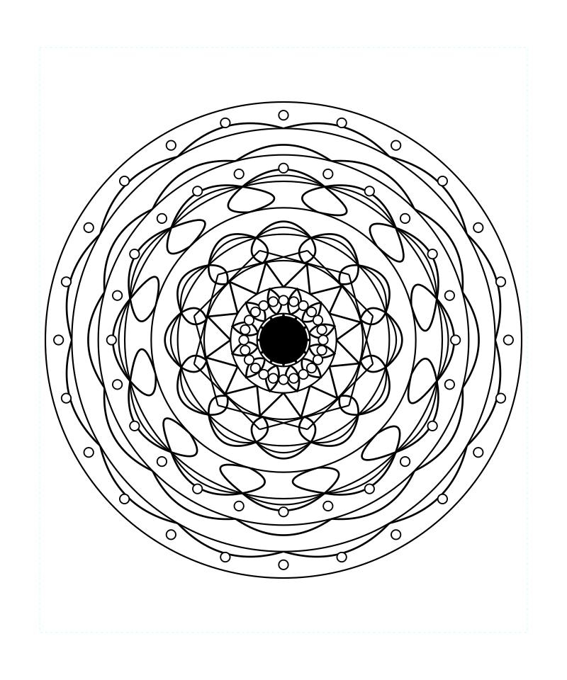 Sacred Energy Symmetry Mandala Coloring Page