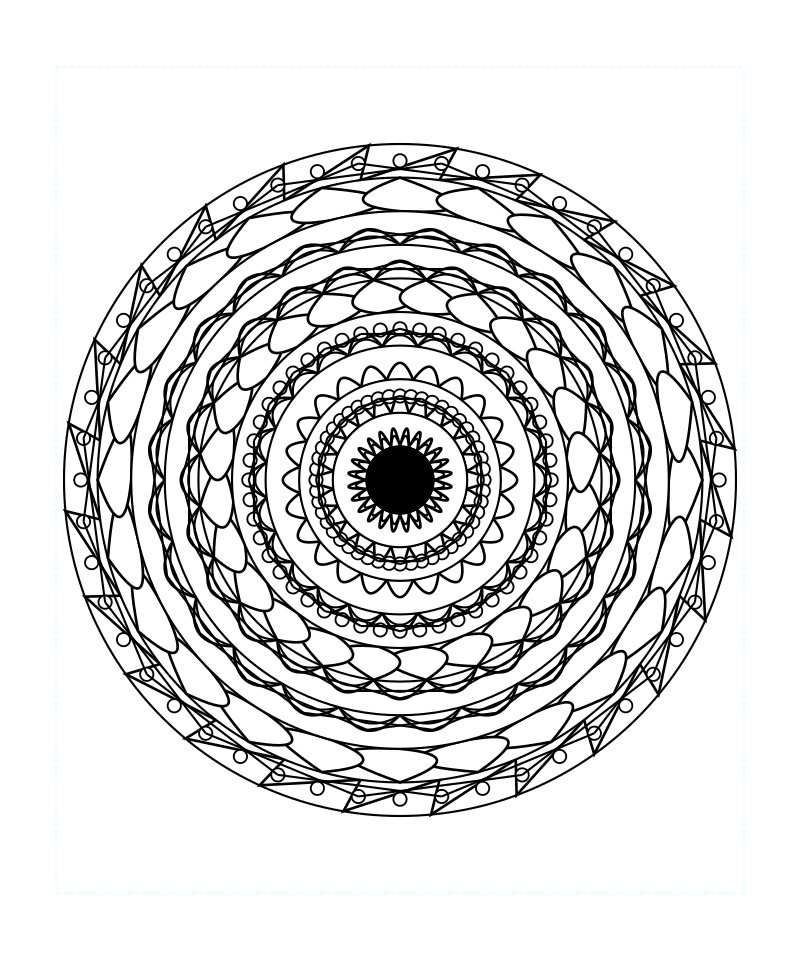 Sacred Floral Circle Mandala Coloring Page