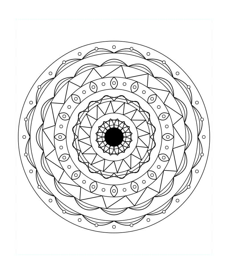 Sacred Floral Geometry Mandala Coloring Page
