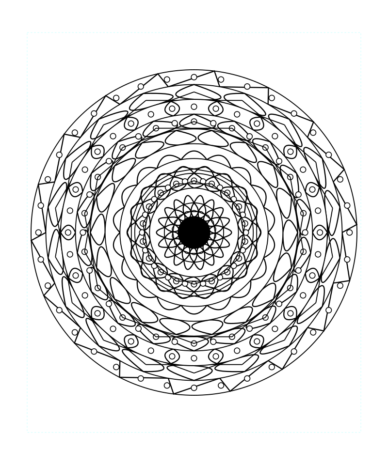 Sacred Floral Star Mandala Coloring Page