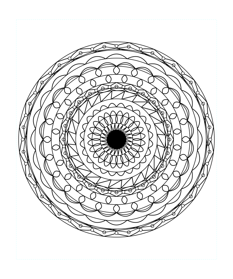 Sacred Flower Geometry Mandala Coloring Page