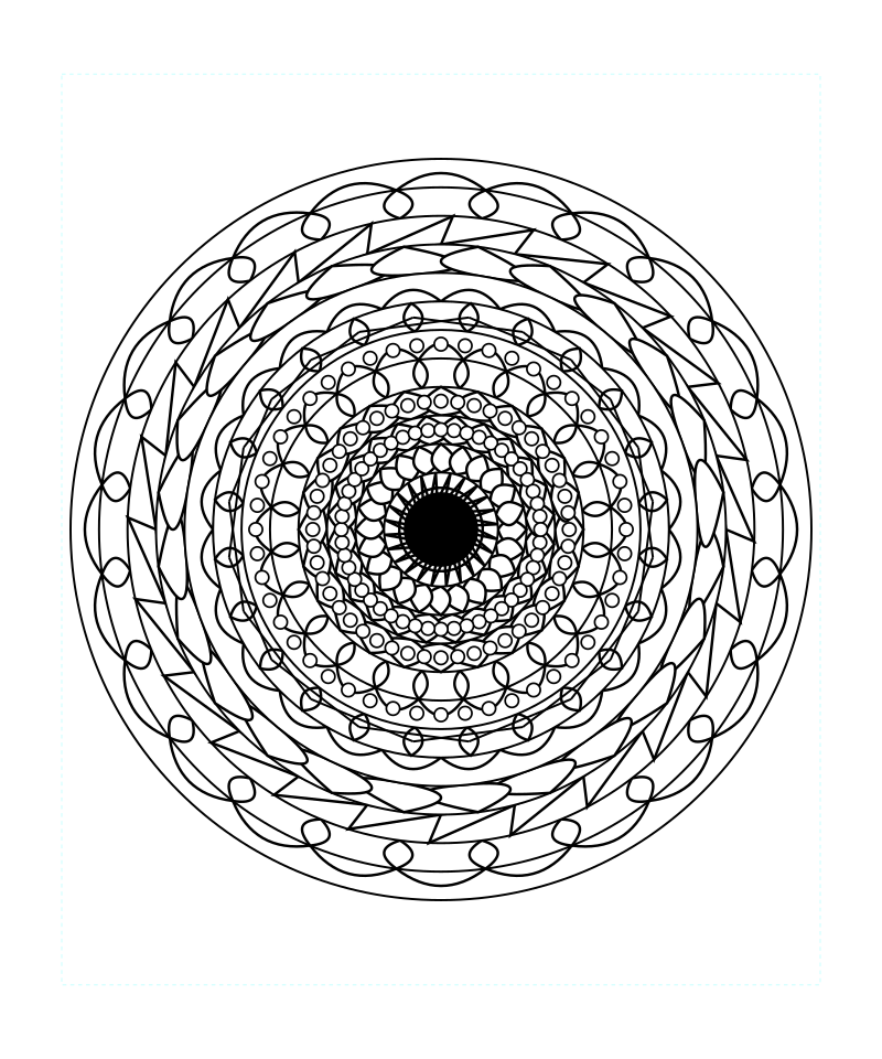 Sacred Galaxy Geometry Mandala Coloring Page