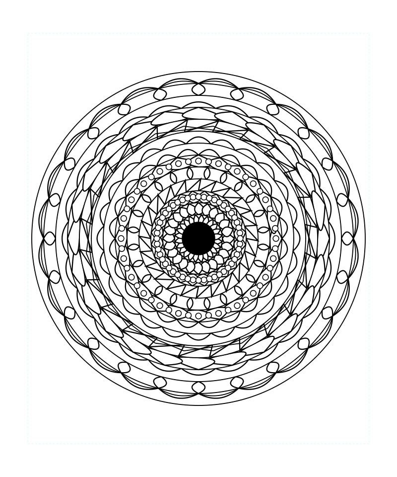 Sacred Galaxy Geometry Pattern Coloring Page