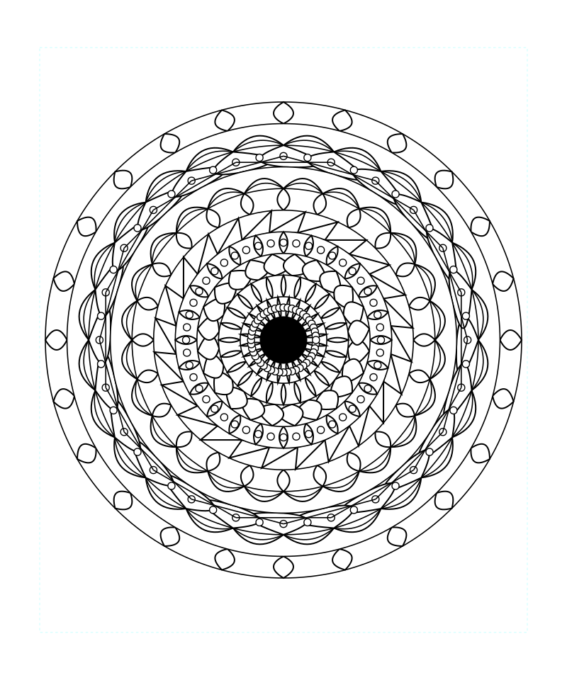 Sacred Galaxy Symmetry Mandala Coloring Page