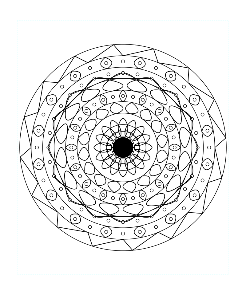 Sacred Geometry Mandala Adult Coloring Page Instant Download