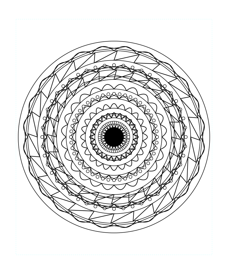 Sacred Geometry Mandala Artistic Circle Coloring Page
