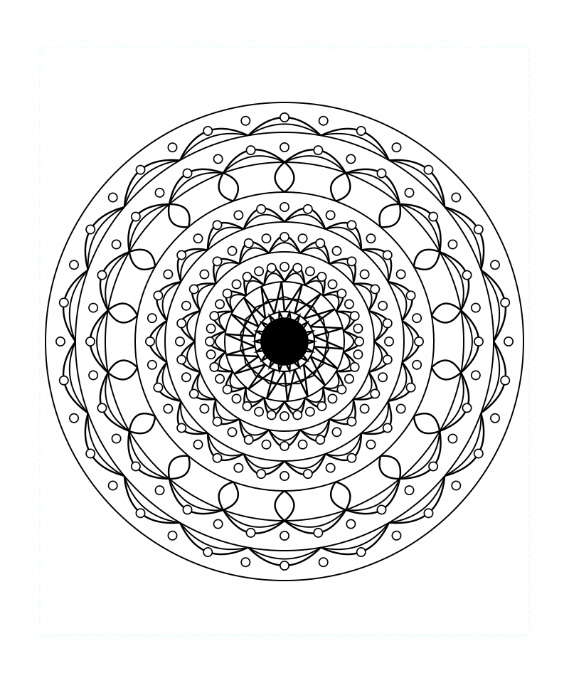 Sacred Geometry Mandala Artistic Flower Geometry Coloring Page