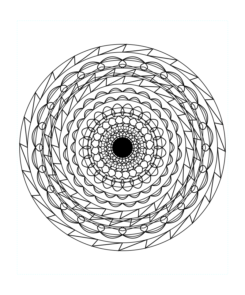 Sacred Geometry Mandala Artistic Radial Coloring Page