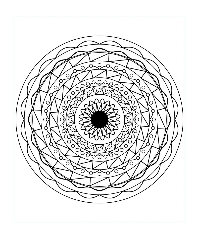 Sacred Geometry Mandala Artistic Symmetry Coloring Page