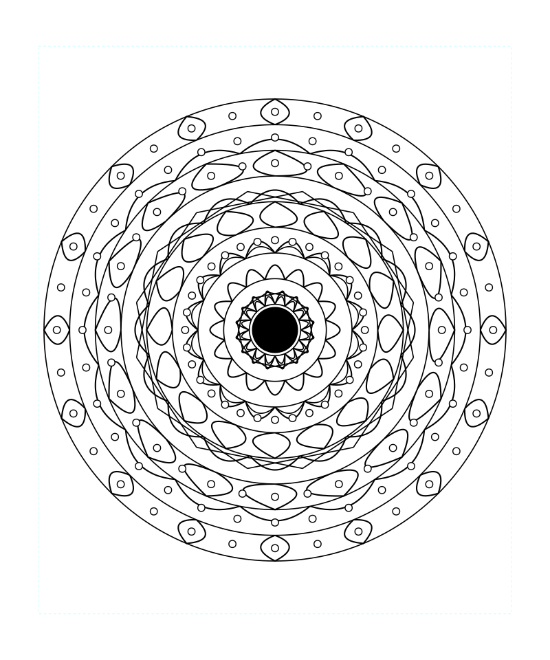Sacred Geometry Mandala Aura Balance Coloring Page