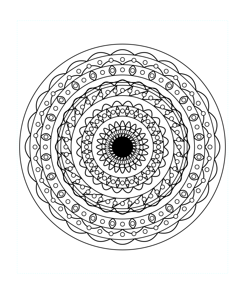 Sacred Geometry Mandala Aura Calm Coloring Page