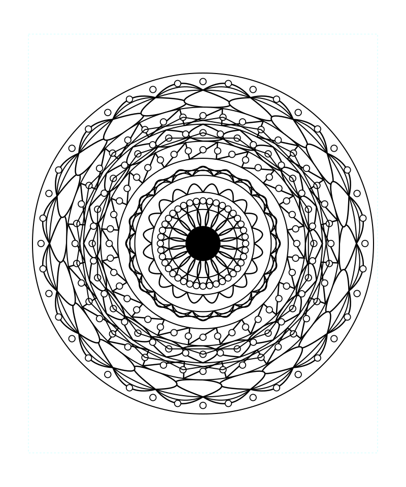 Sacred Geometry Mandala Aura Energy Coloring Page