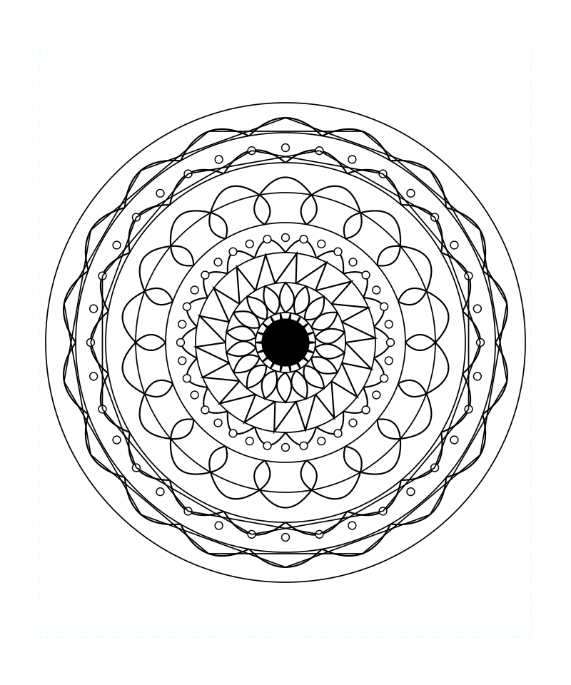 Sacred Geometry Mandala Aura Harmony Coloring Page