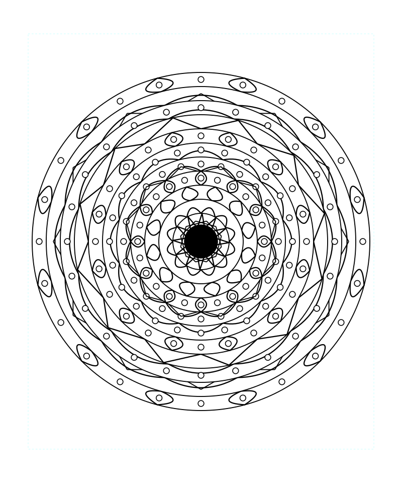 Sacred Geometry Mandala Aura Light Coloring Page
