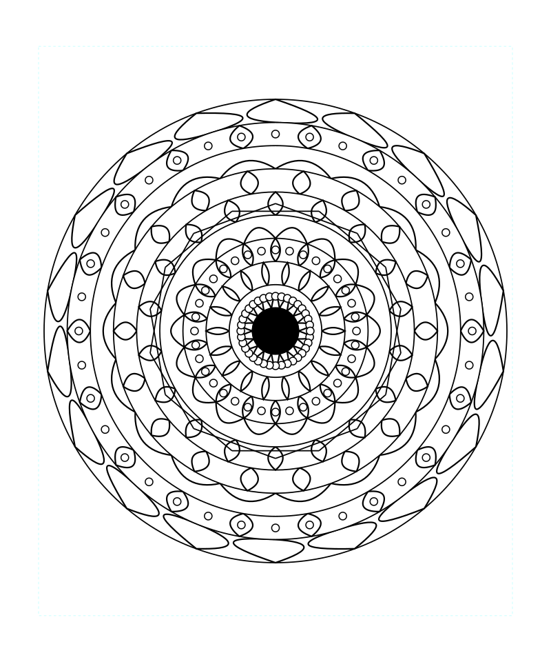 Sacred Geometry Mandala Aura Line Pattern Coloring Page