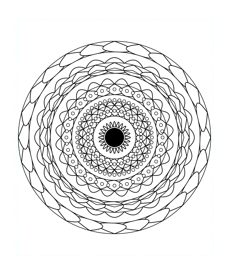 Sacred Geometry Mandala Aura Peace Coloring Page