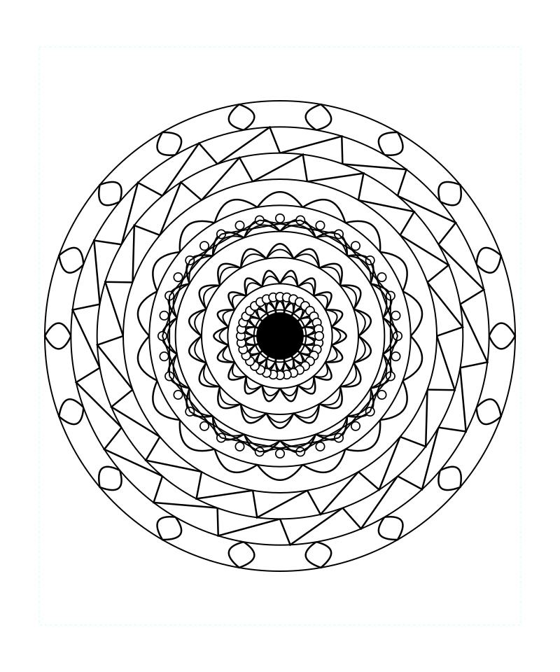 Sacred Geometry Mandala Aura Symmetry Coloring Page