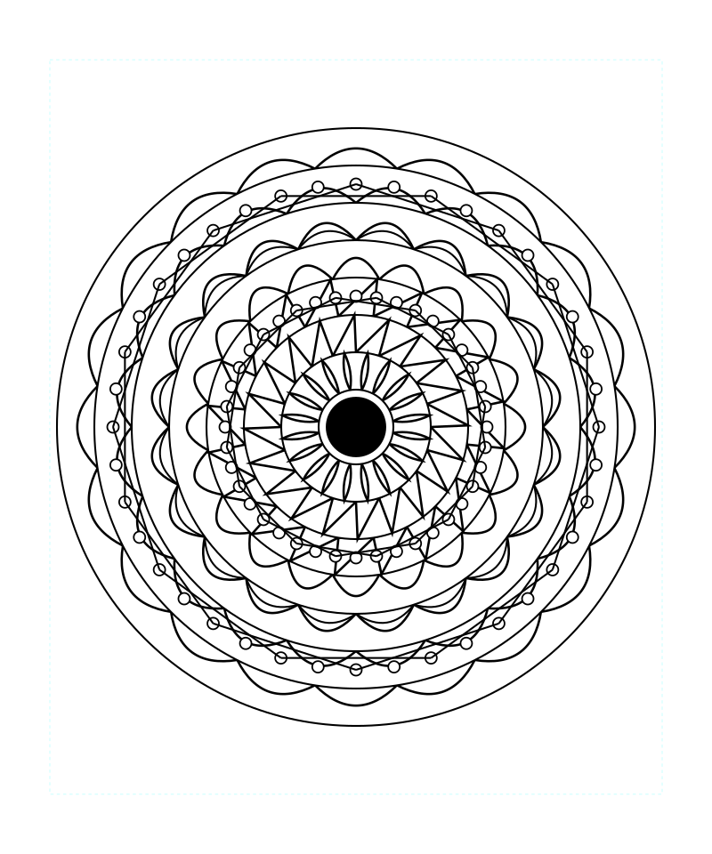 Sacred Geometry Mandala Aura Zen Coloring Page