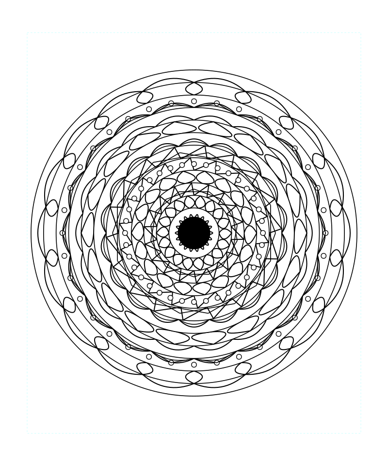 Sacred Geometry Mandala Balance Line Pattern Coloring Page