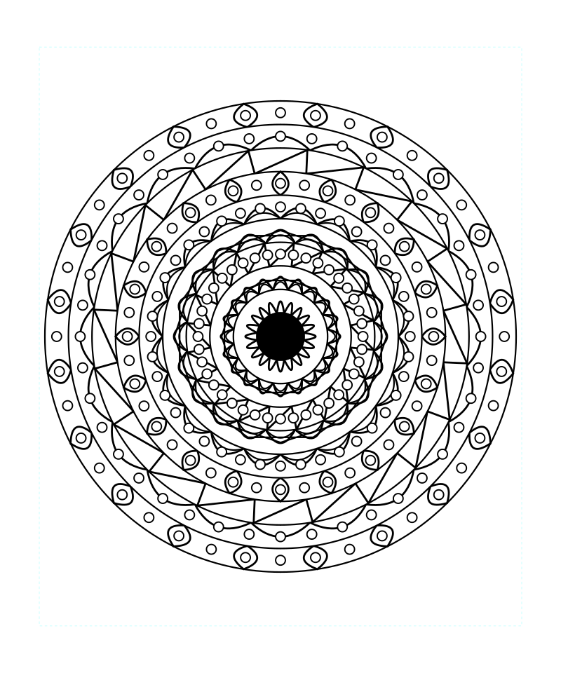 Sacred Geometry Mandala Balance Symmetry Coloring Page