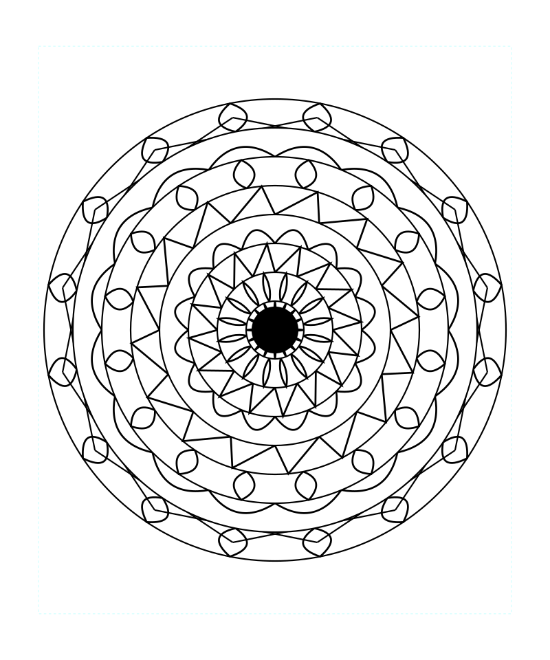 Sacred Geometry Mandala Balanced Circle Coloring Page
