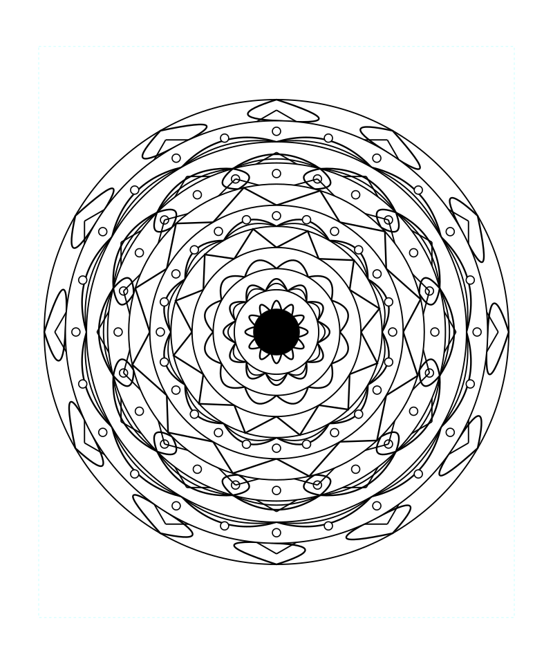 Sacred Geometry Mandala Balanced Geometry Coloring Page