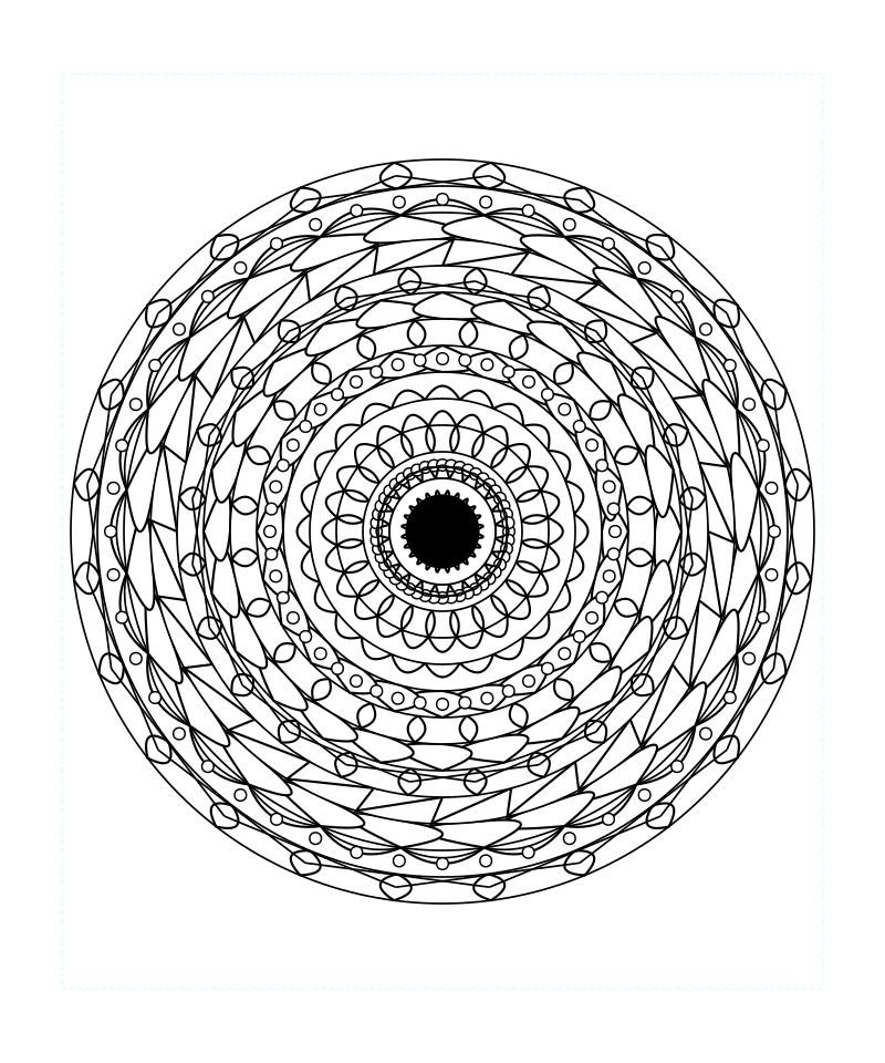 Sacred Geometry Mandala Balanced Pattern Coloring Page