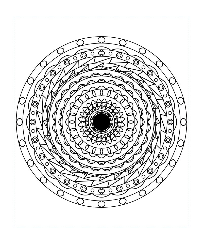 Sacred Geometry Mandala Calm Harmony Coloring Page