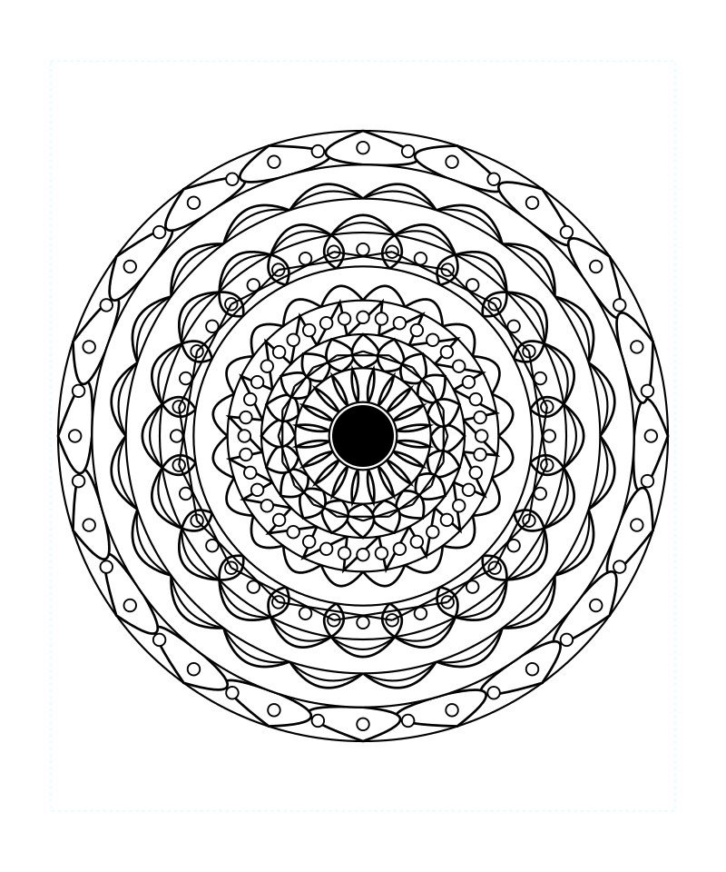 Sacred Geometry Mandala Calm Line Pattern Coloring Page