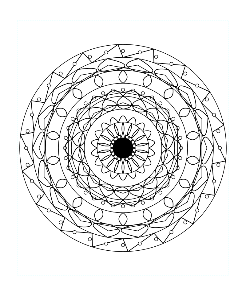 Sacred Geometry Mandala Calm Peace Coloring Page