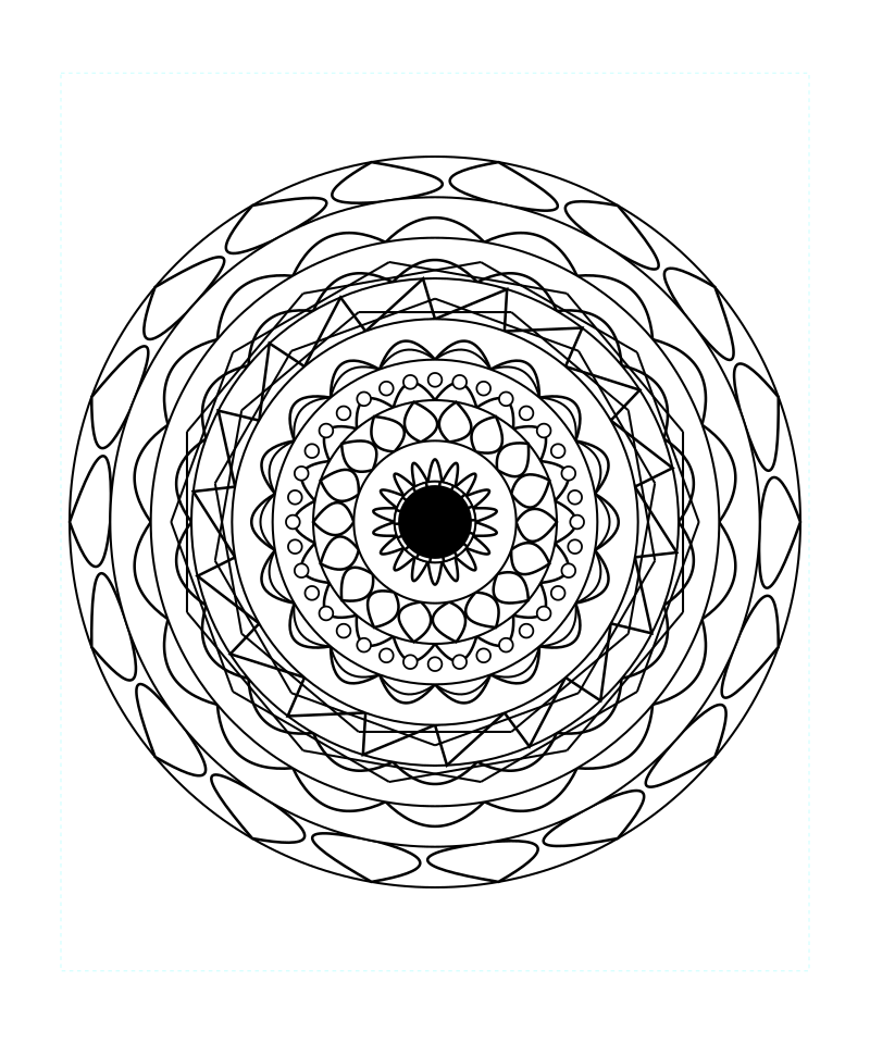 Sacred Geometry Mandala Calm Symmetry Coloring Page