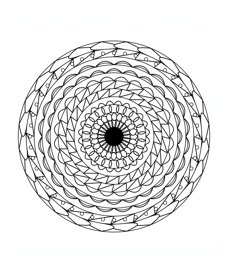 Sacred Geometry Mandala Calm Zen Coloring Page