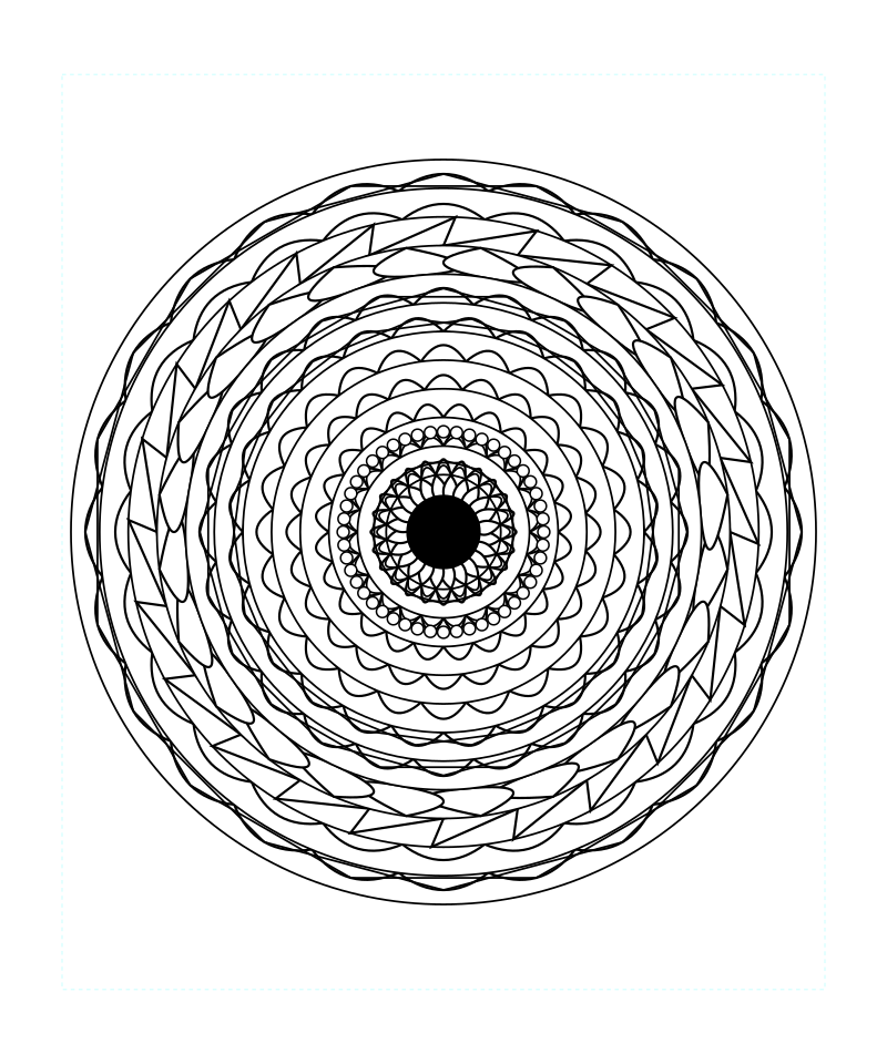 Sacred Geometry Mandala Circular Decorative Coloring Page
