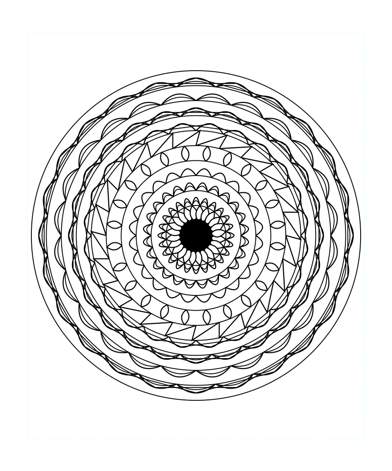 Sacred Geometry Mandala Circular Pattern Coloring Page Printable