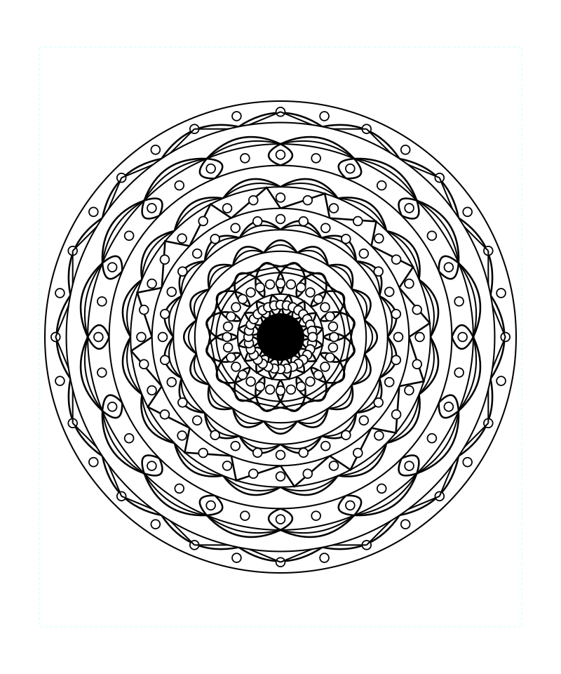 Sacred Geometry Mandala Complex Radial Geometry Coloring Page