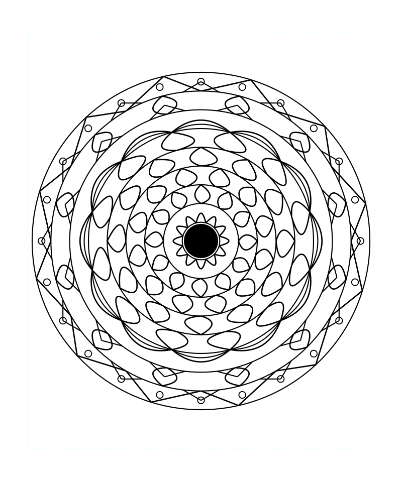 Sacred Geometry Mandala Cosmic Balance Coloring Page