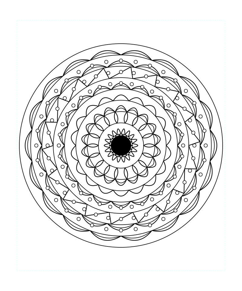 Sacred Geometry Mandala Cosmic Calm Coloring Page
